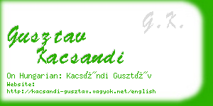 gusztav kacsandi business card